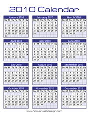 free 2010 calendar templates