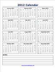 2012 free calendar templatesr