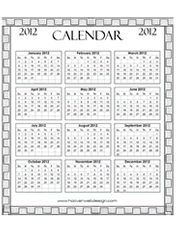 2012 free calendar templates