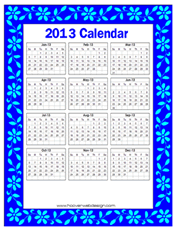 2013 printable calendar