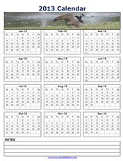 2013 free calendar templates