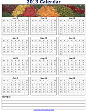 2013 free calendar templates