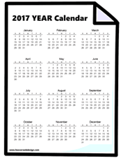 Printable 2017 Year Calendar