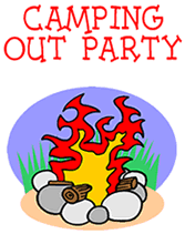 Camp Fire Camping Out Party Invitations