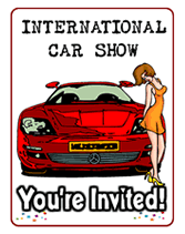 free international  car show invitations