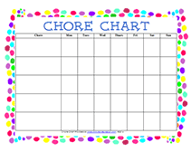 chore chart template to print