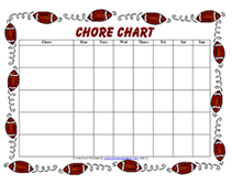 footballl chore charts list templates