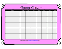 free chore charts for girls