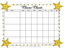 star chore chart blank printable