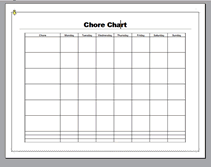 free chore charts lists to hang up