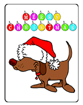 free printable christmas greeting card puppy