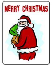free printable christmas greeting card  santa