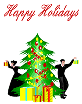 christmas tree house happy holidays greeting  card