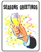 champagne toast seasons greetings greeting  card