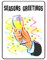 champagne toast seasons greetings greeting card