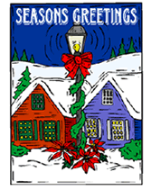 winter scene seasons greetings greeting card