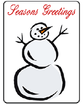 snowman seasons greetings greeting  card