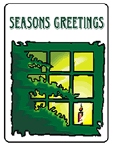 window seasons greetings greeting  card
