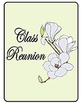 floral class reunion party invitations