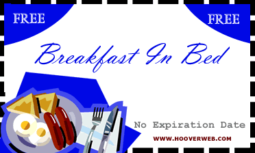free breakfast in bed coupon