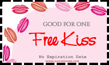 good for one free kiss coupon