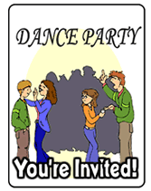 dance party invitations with teenagers