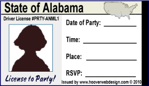 female drivers license party invitations
