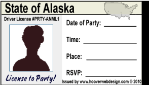 male drivers license party invitations
