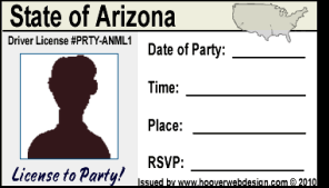 male drivers license  party invitations