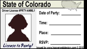 female drivers license party invitations