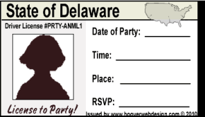 female drivers license  party invitations
