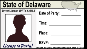 male drivers license  party invitations