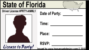 male drivers license party invitations