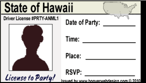 male drivers license party invitations