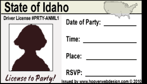 female drivers license  party invitations