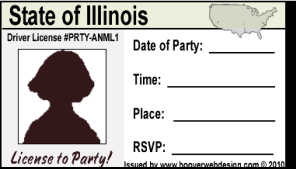 female drivers license party invitations