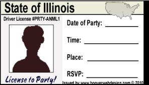 male drivers license party invitations
