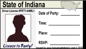 male drivers license  party invitations