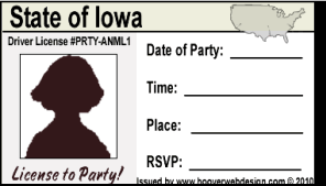 female drivers license party invitations