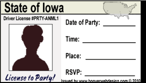 male drivers license party invitations