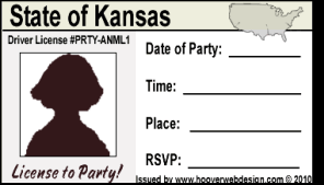 female drivers license  party invitations