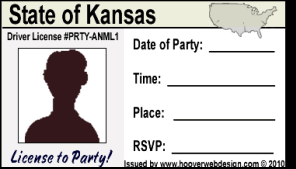 male drivers license  party invitations