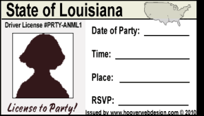 female drivers license party invitations