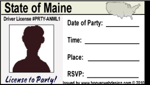 male drivers license party invitations