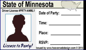 male drivers license party invitations