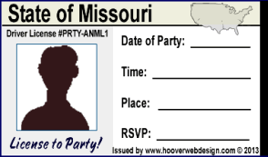 male drivers license party invitations