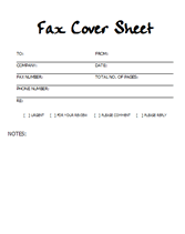 plain fax cover sheet blank template
