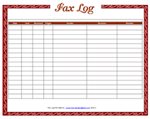 free fax log sheet template to print