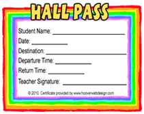 printable rainbow free hall pass template