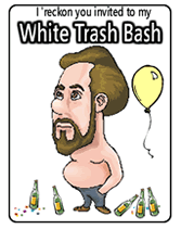 printable White Trash Bash party invitations